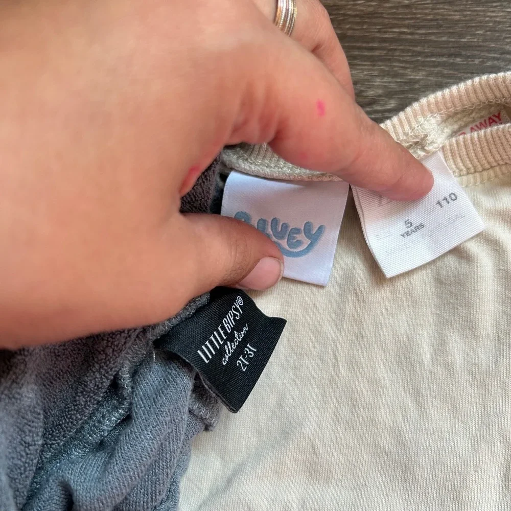 Zara Bluey  2 Piece Set Graphic T-Shirt and Grey Terry Shorts Tan